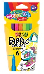 Colorino Neonowe Markery do tkanin 6 kolorów