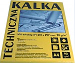 Kalka kreślarska - techniczna A4/90g/100 Kin