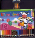 Kredki Bambino w oprawie drewnianej 18 kolorów + temperówka